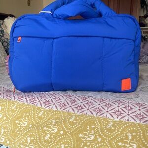 Blue Tote Bag with Orange Interior